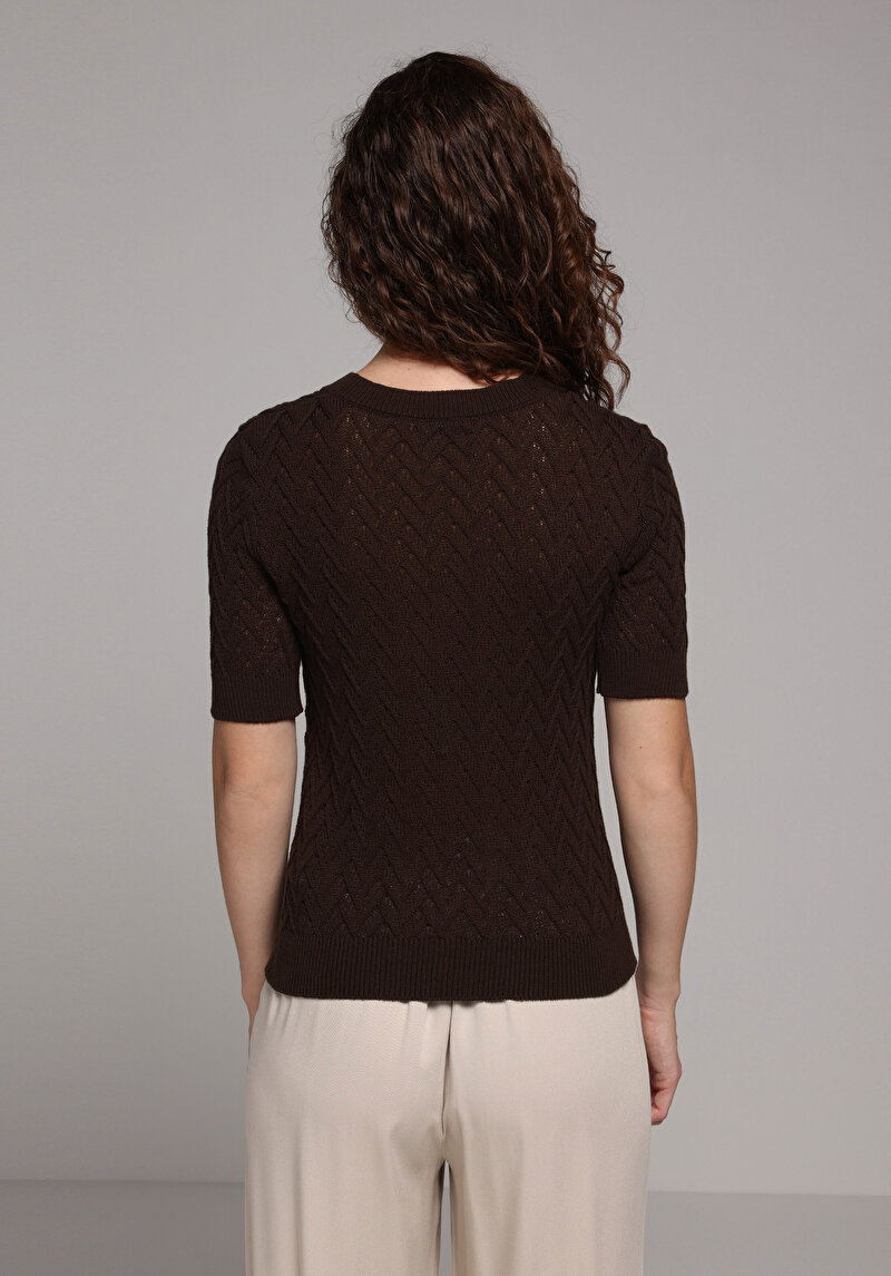 Зображення Светр Із Коротким Рукавом Жіночий Коричневий