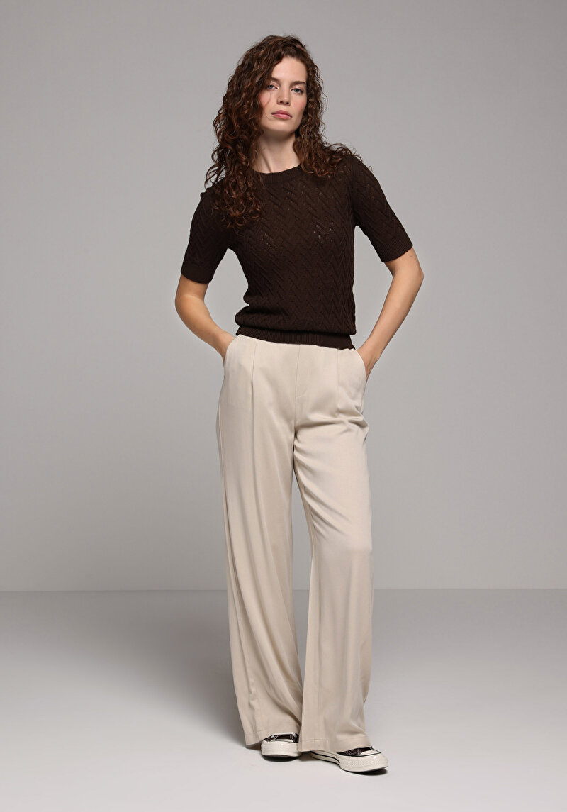 Показати інформацію про Светр Із Коротким Рукавом Жіночий Коричневий