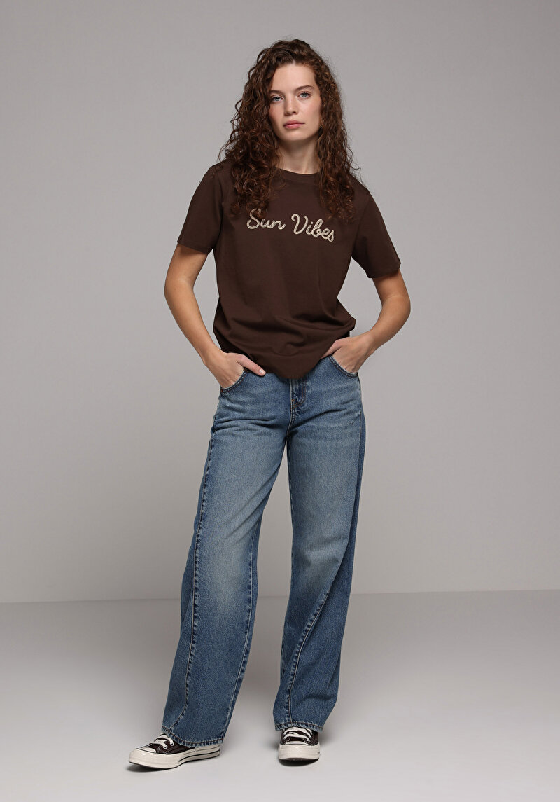 Зображення Футболка З Коротким Рукавом Жіноча Коричнева