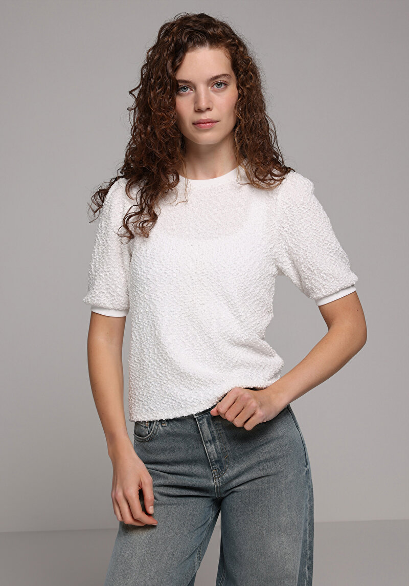 Зображення Светр Із Коротким Рукавом Жіночий Білий
