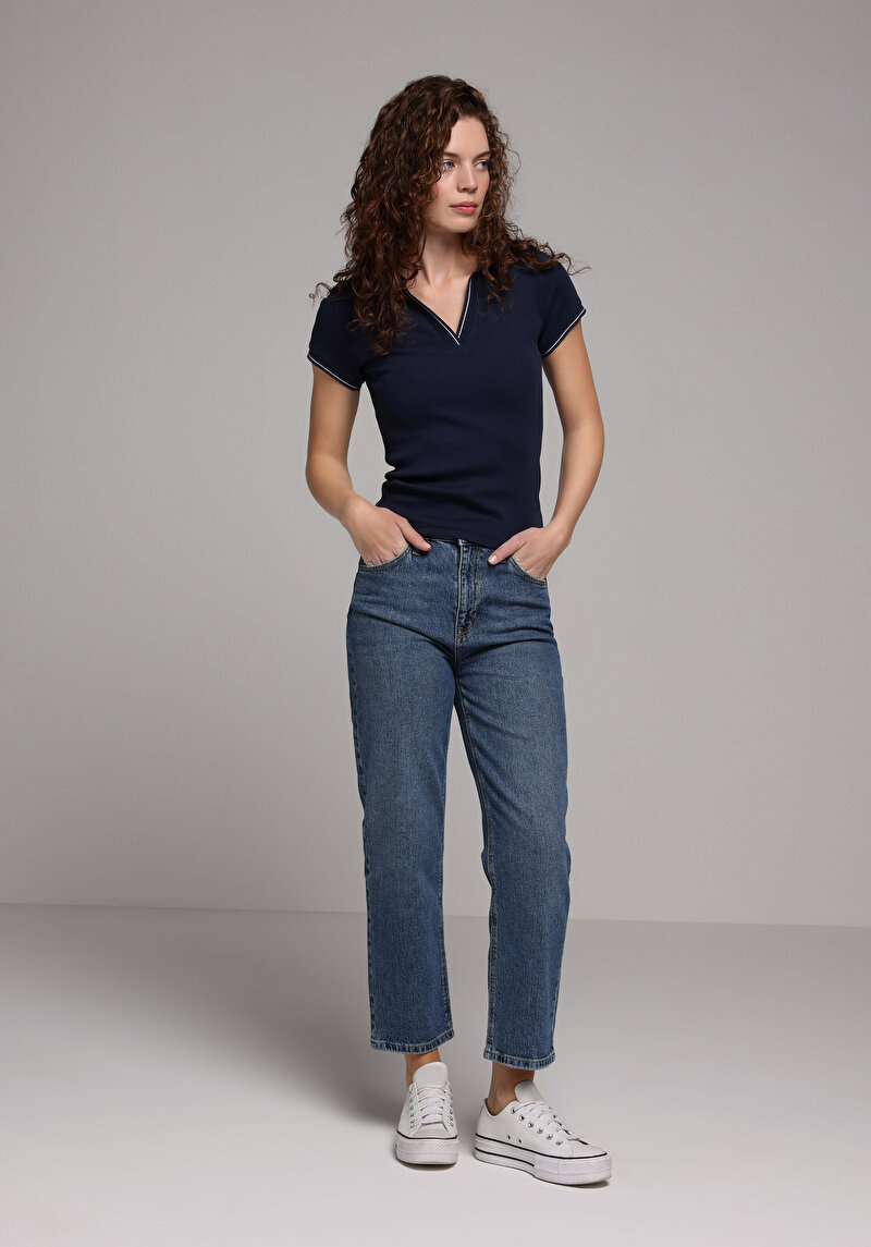 Зображення Футболка З Коротким Рукавом Жіноча Синя Cl1079330