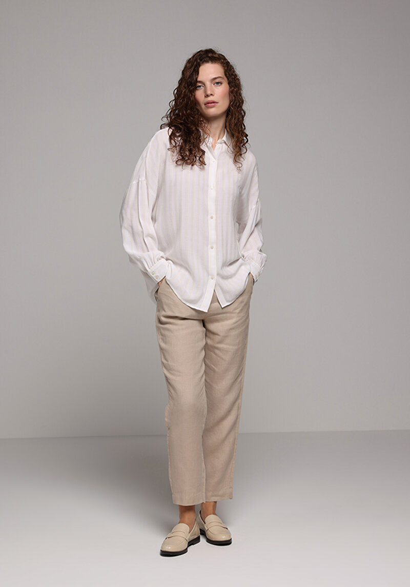 Показати інформацію про Сорочка З Довгим Рукавом Жіноча Бежева