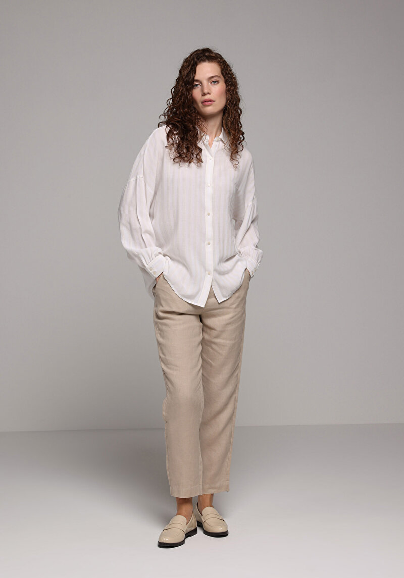 Зображення Сорочка З Довгим Рукавом Жіноча Бежева