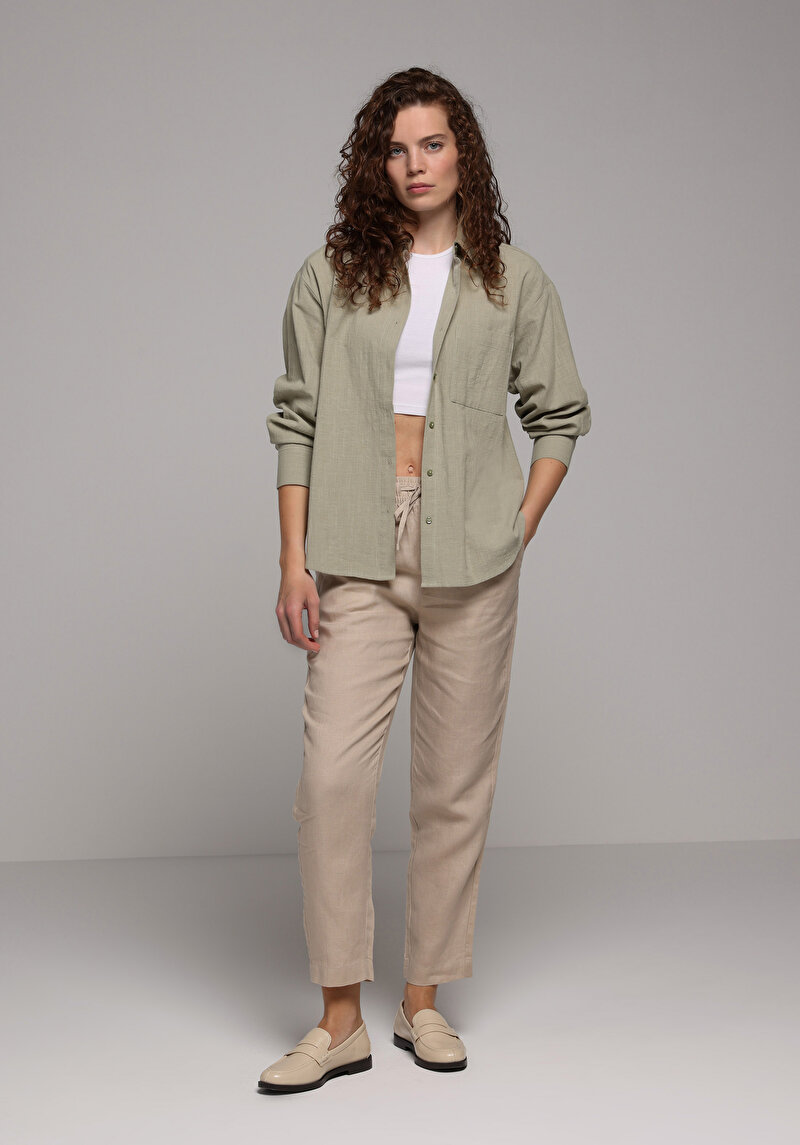 Показати інформацію про Сорочка З Довгим Рукавом Жіноча Зелена  Cl1079434