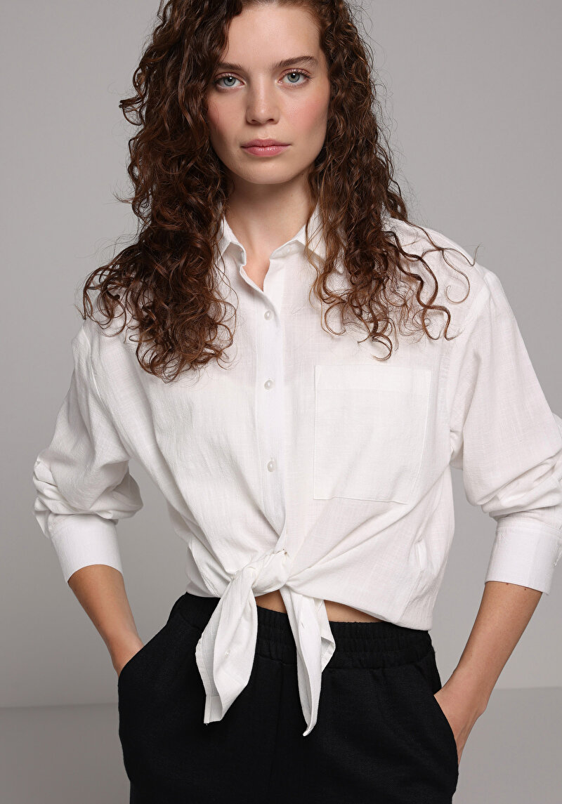 Зображення Сорочка З Довгим Рукавом Жіноча Біла Cl1079434
