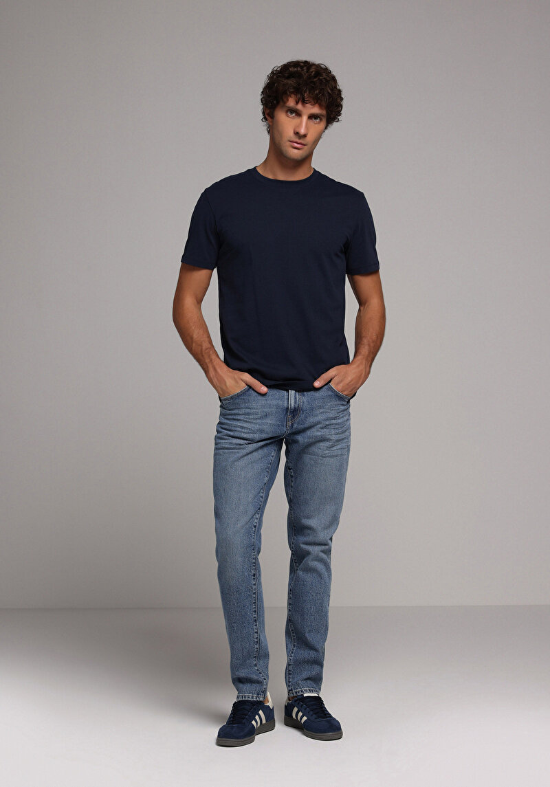 Показати інформацію про Футболка З Коротким Рукавом Чоловіча Синя