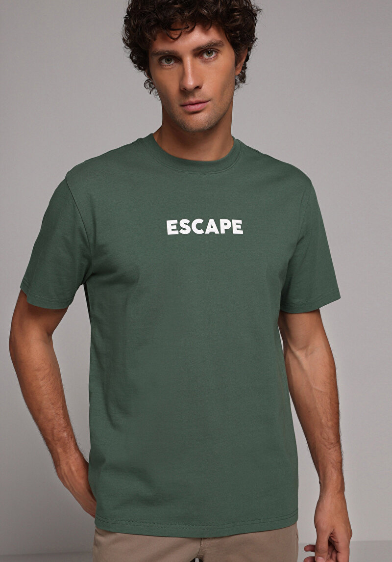 Зображення Футболка З Коротким Рукавом Чоловіча Зелена