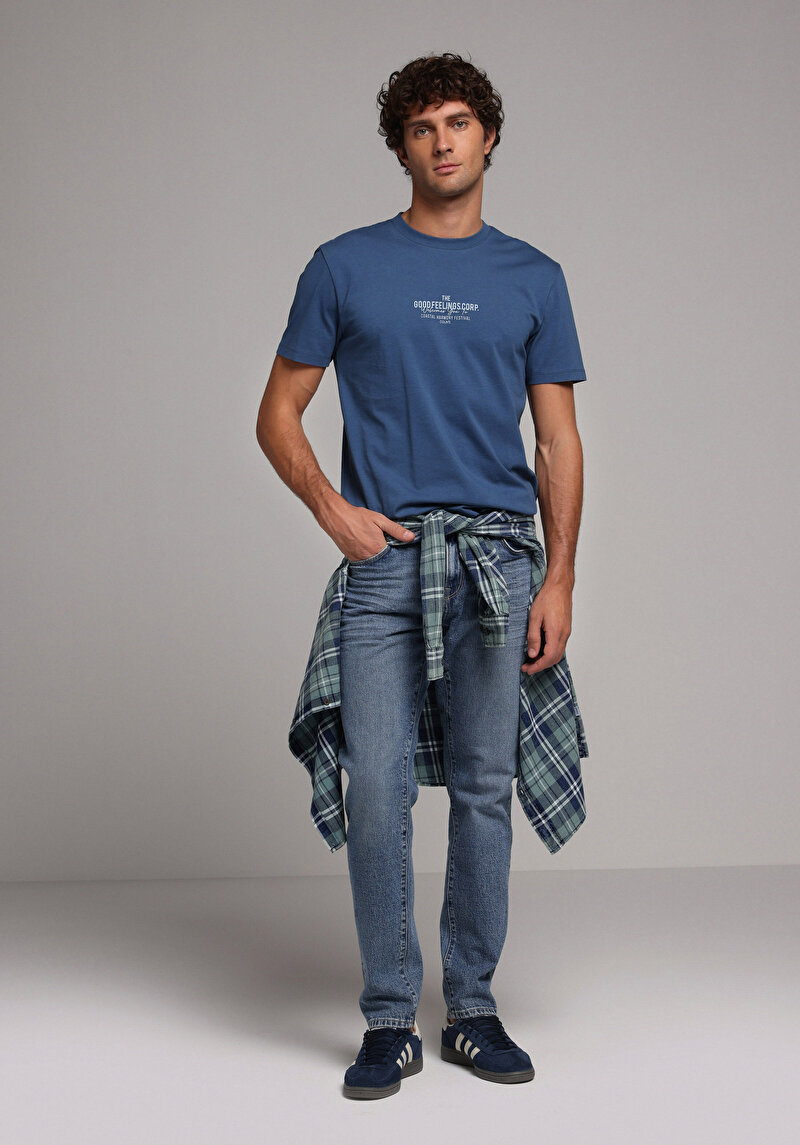 Зображення Футболка З Коротким Рукавом Чоловіча Блакитна