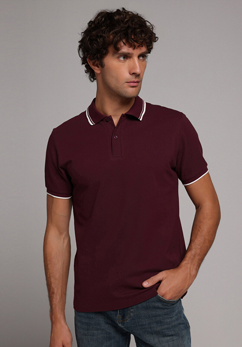 Зображення Поло З Коротким Рукавом Чоловіче Фіолетове