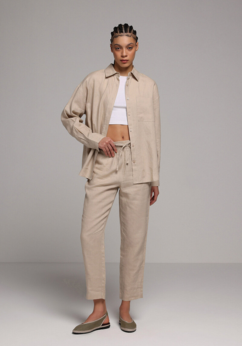 Зображення Сорочка З Довгим Рукавом Жіноча Бежева Cl1078739