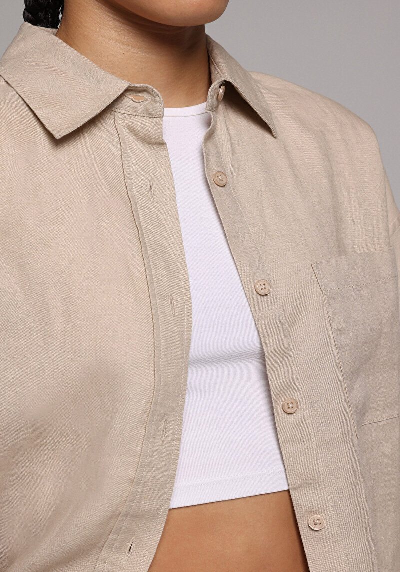 Зображення Сорочка З Довгим Рукавом Жіноча Бежева Cl1078739