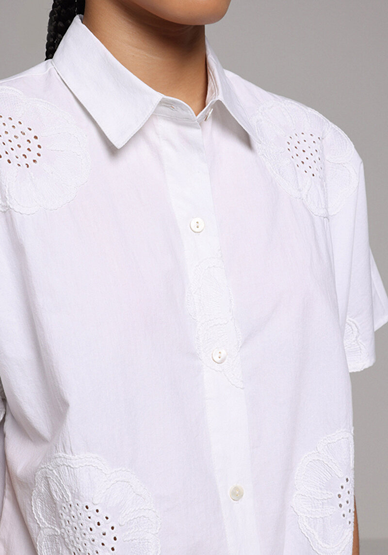 Показати інформацію про Сорочка З Коротким Рукавом Жіноча Біла