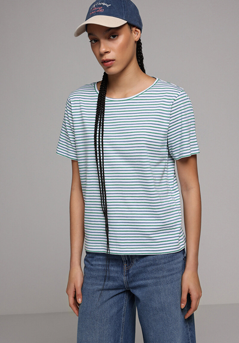 Зображення Футболка З Коротким Рукавом Жіноча Зелена