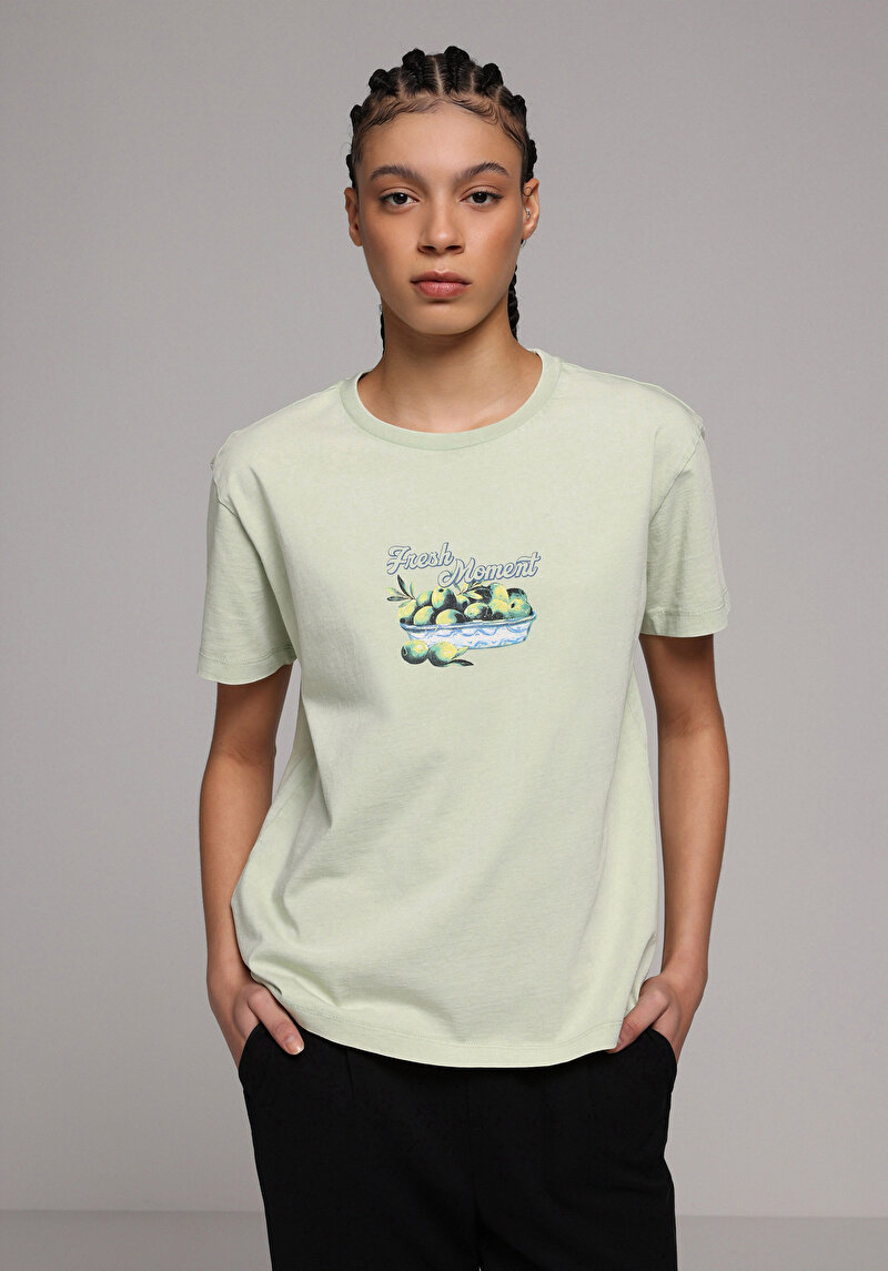 Зображення Футболка З Коротким Рукавом Жіноча Бірюзова