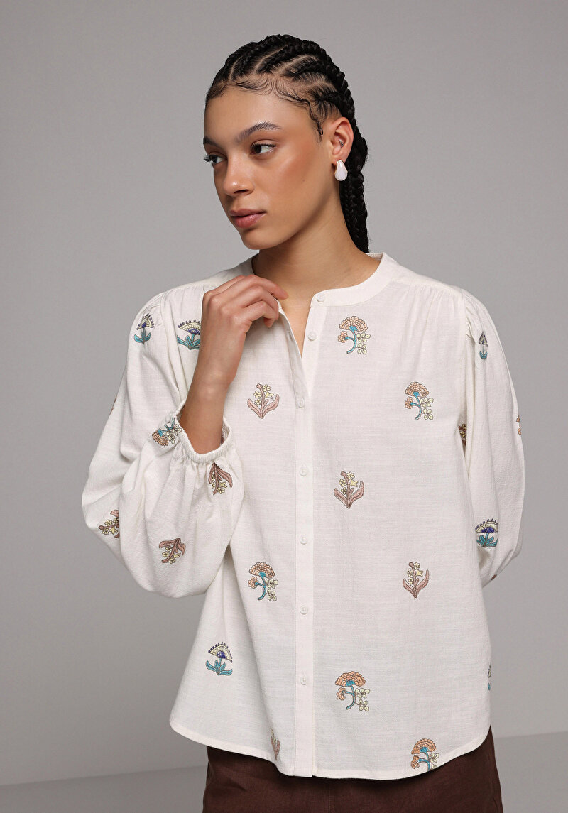 Зображення Сорочка З Довгим Рукавом Жіноча Бежева