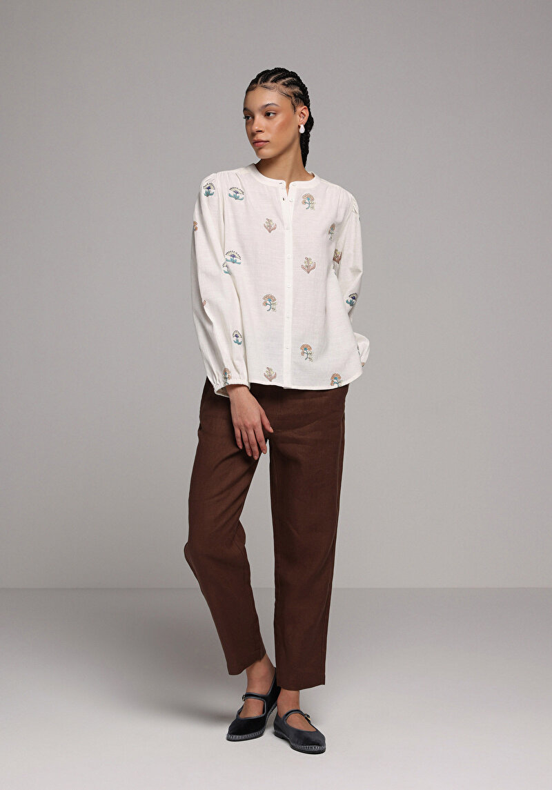 Показати інформацію про Сорочка З Довгим Рукавом Жіноча Бежева