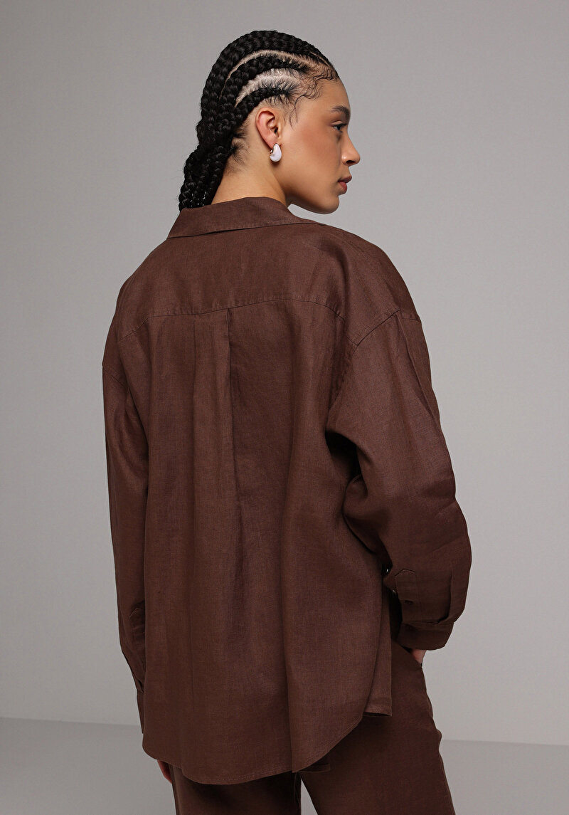 Зображення Сорочка З Довгим Рукавом Жіноча Коричнева Cl1078739