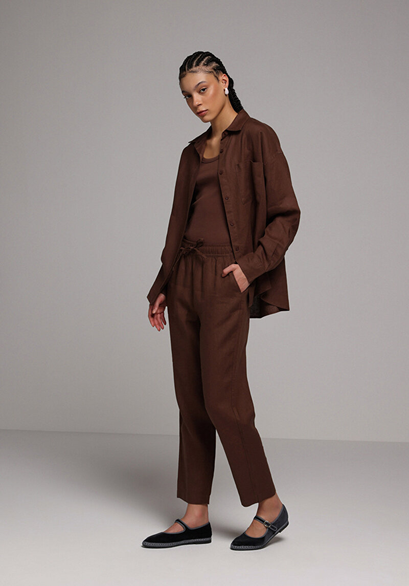 Зображення Сорочка З Довгим Рукавом Жіноча Коричнева Cl1078739