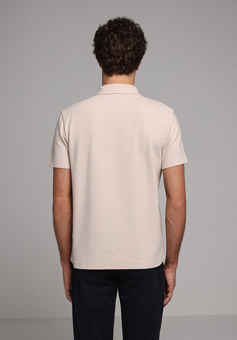 Зображення Поло З Коротким Рукавом Чоловіче Бежеве