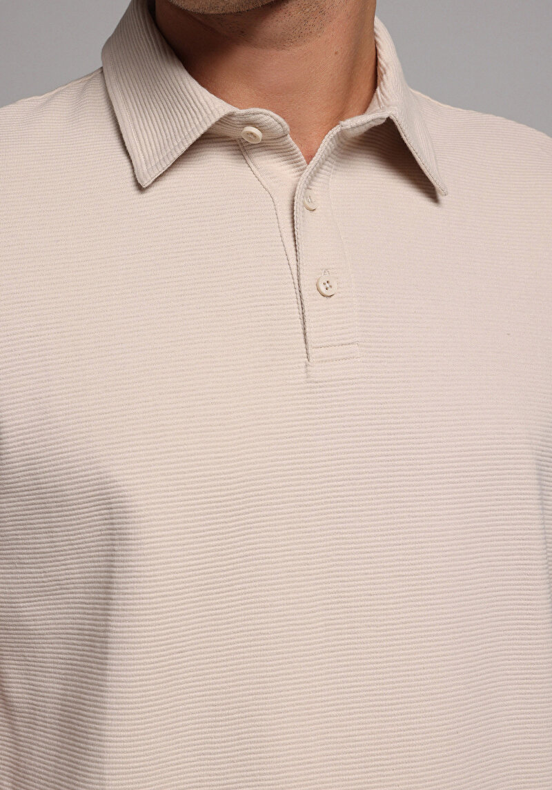 Зображення Поло З Коротким Рукавом Чоловіче Бежеве