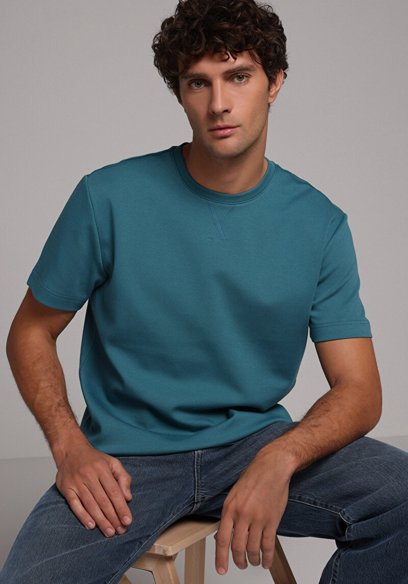 Зображення Футболка З Коротким Рукавом Чоловіча Блакитна