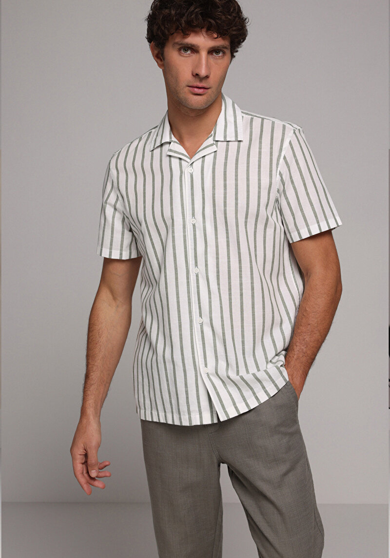 Зображення Сорочка З Коротким Рукавом Чоловіча Зелена Cl1079442