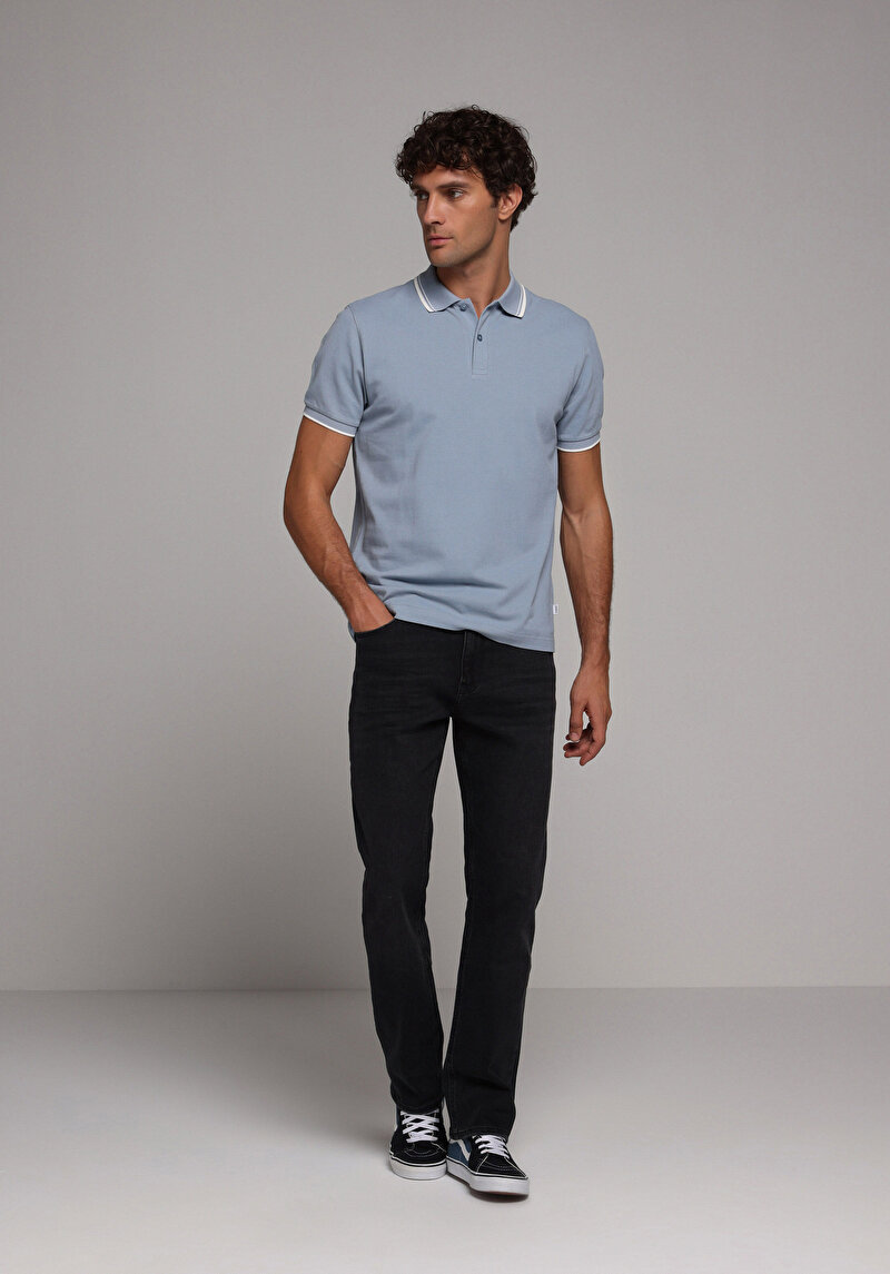 Показати інформацію про Поло З Коротким Рукавом Чоловіче Блакитне