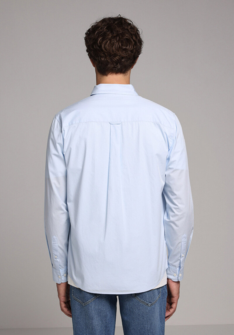 Показати інформацію про Сорочка З Довгим Рукавом Чоловіча Блакитна  Cl1080056