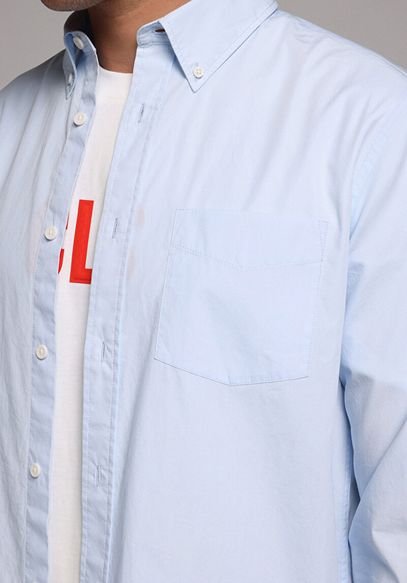 Зображення Сорочка З Довгим Рукавом Чоловіча Блакитна Cl1080056