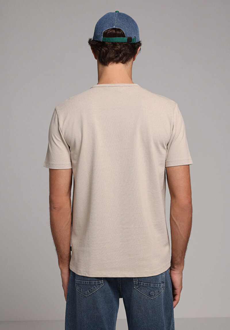 Зображення Футболка З Коротким Рукавом Чоловіча Бежева