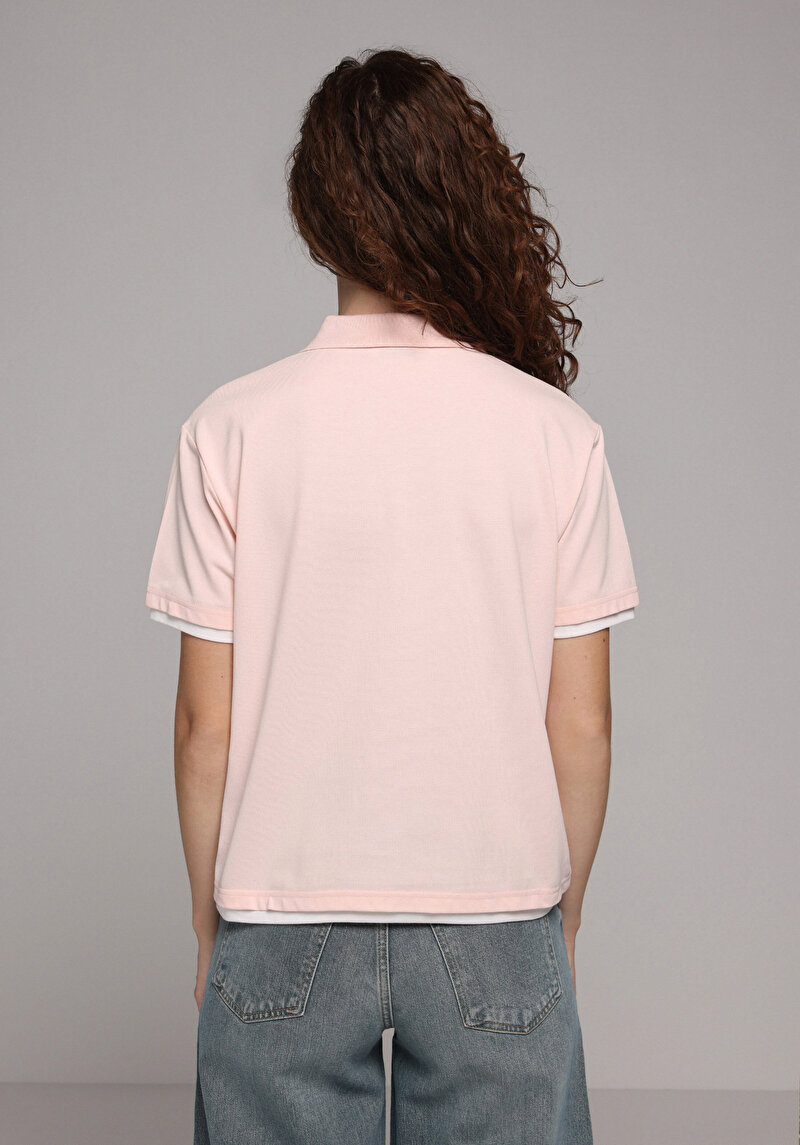 Зображення Теніска Поло З Коротким Рукавом Жіноча Рожева