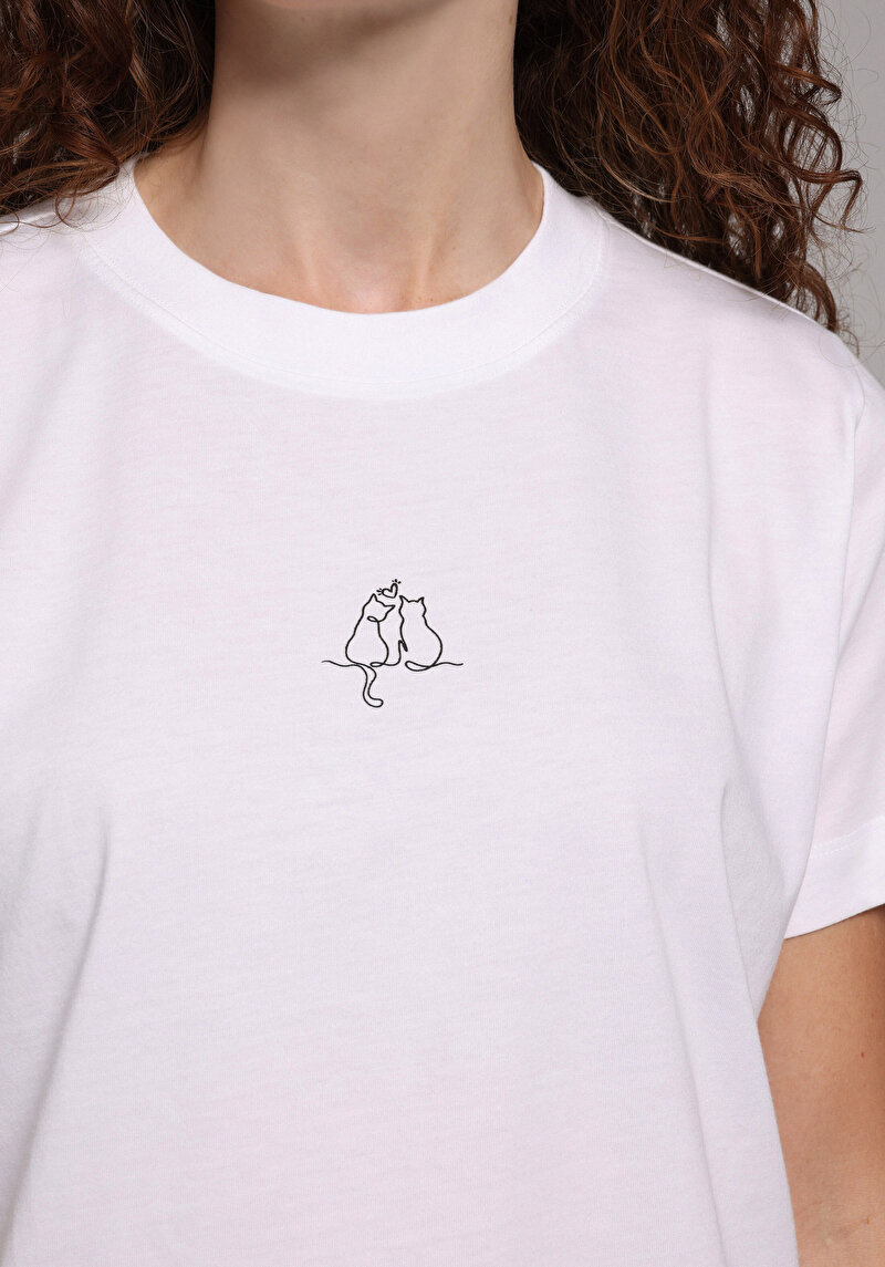 Показати інформацію про Футболка З Коротким Рукавом Жіноча Біла  Cl1079329