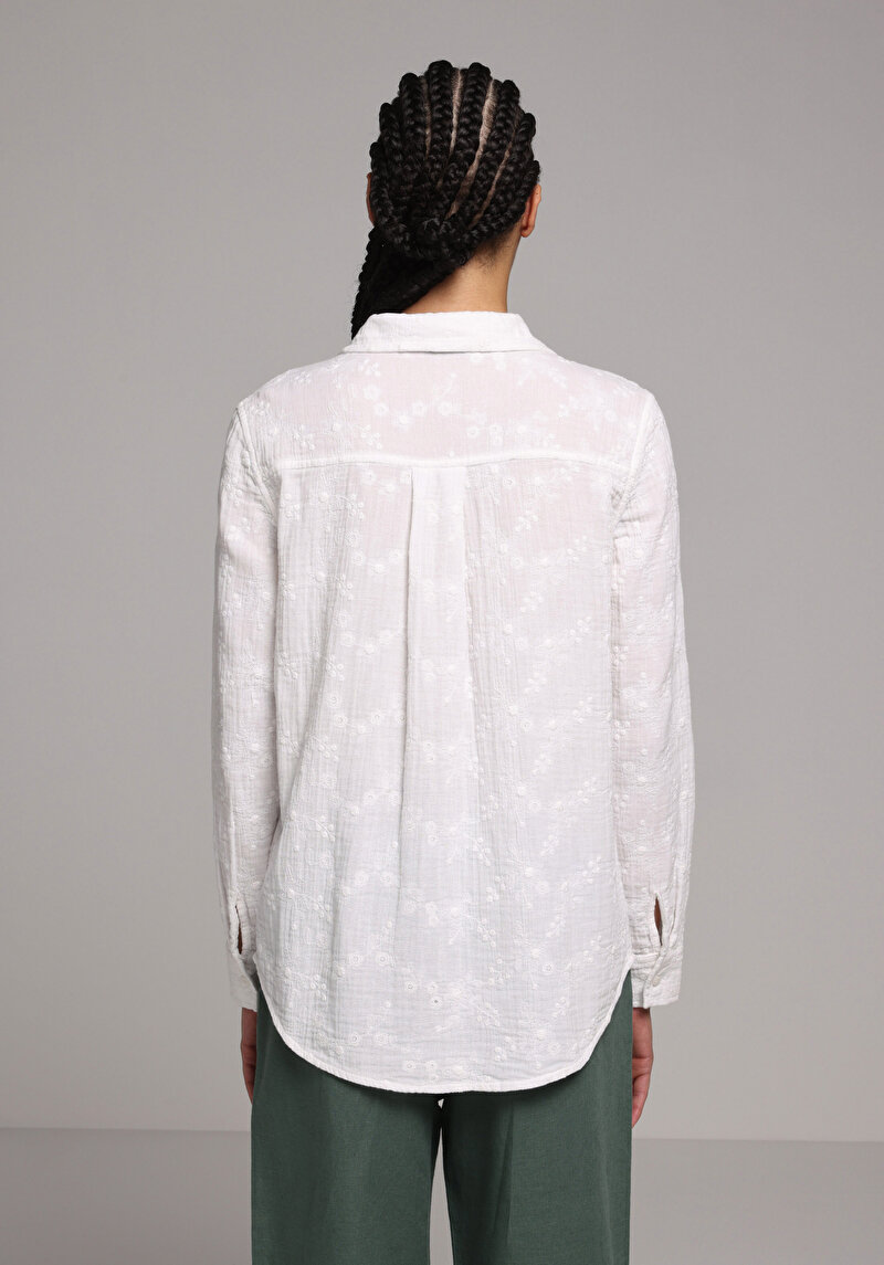 Зображення Сорочка З Довгим Рукавом Жіноча Біла