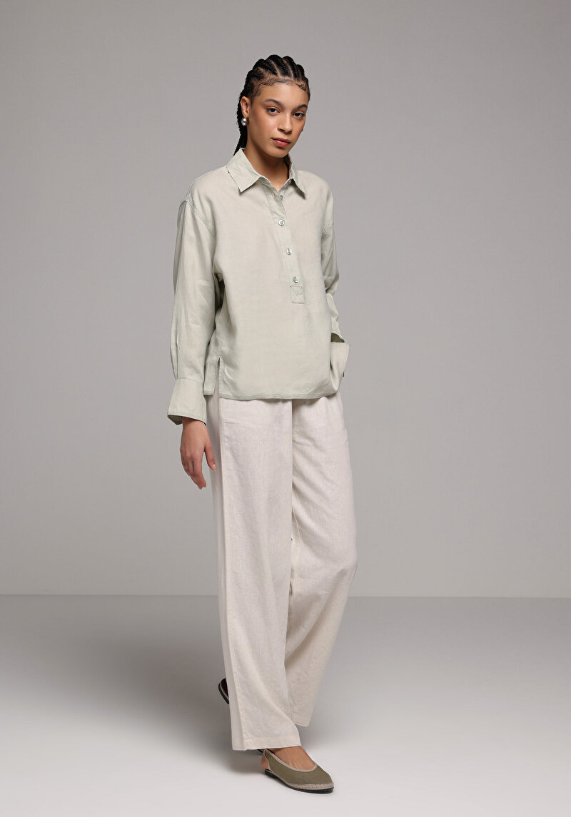 Показати інформацію про Сорочка З Довгим Рукавом Жіноча Зелена