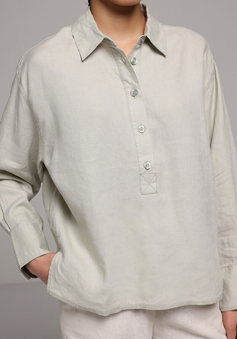 Показати інформацію про Сорочка З Довгим Рукавом Жіноча Зелена