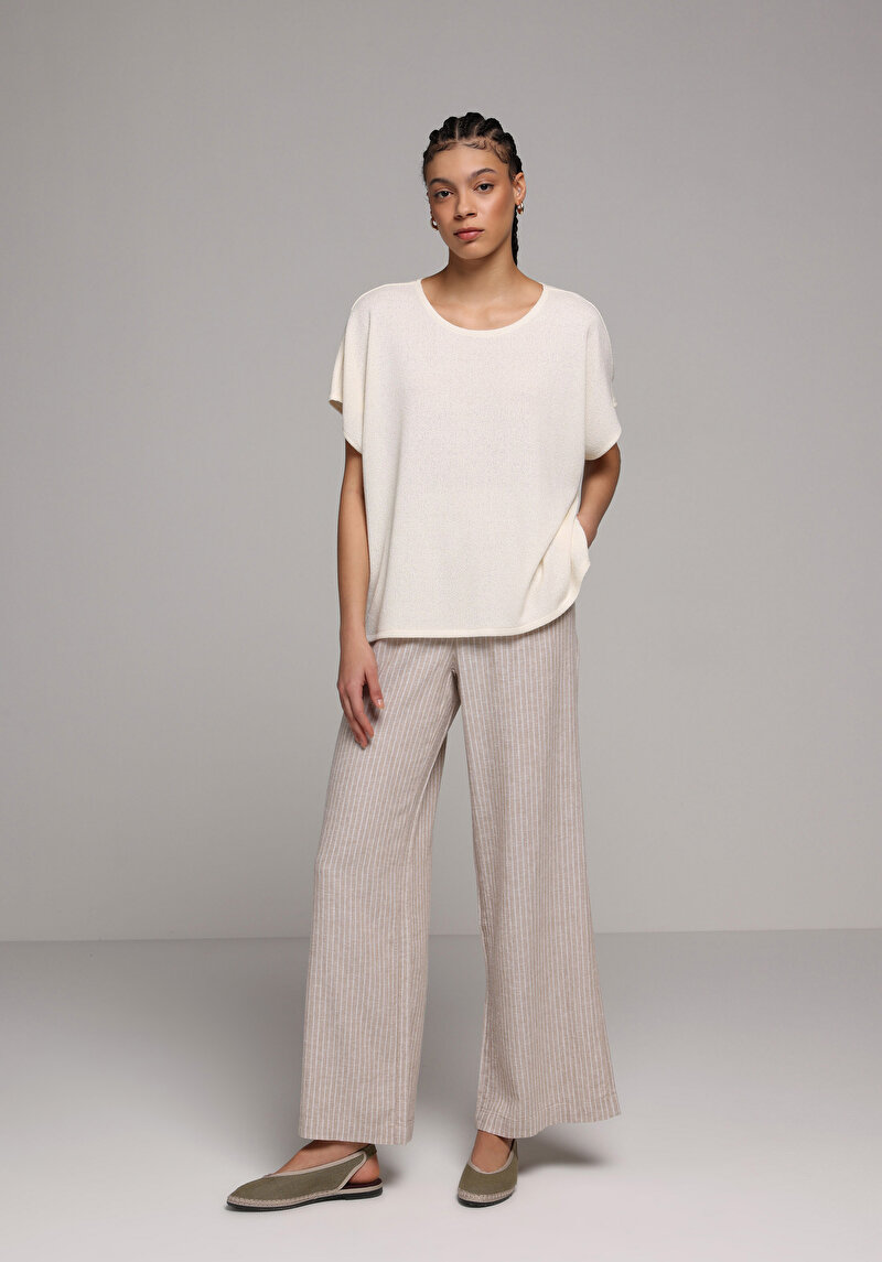 Зображення Светр Із Коротким Рукавом Жіночий Бежевий