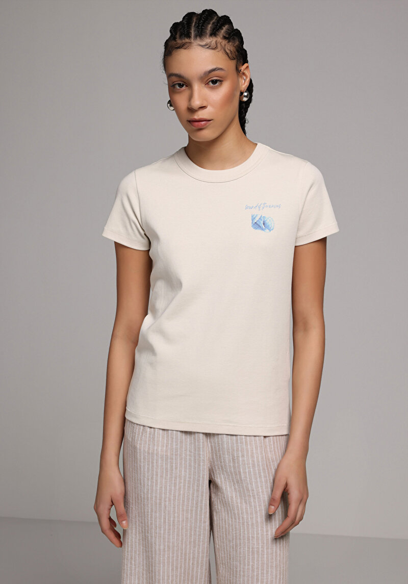 Зображення Футболка З Коротким Рукавом Жіноча Сіра  Cl1079323