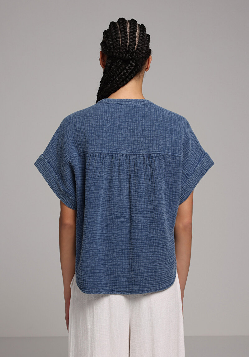 Показати інформацію про Сорочка З Коротким Рукавом Жіноча Блакитна