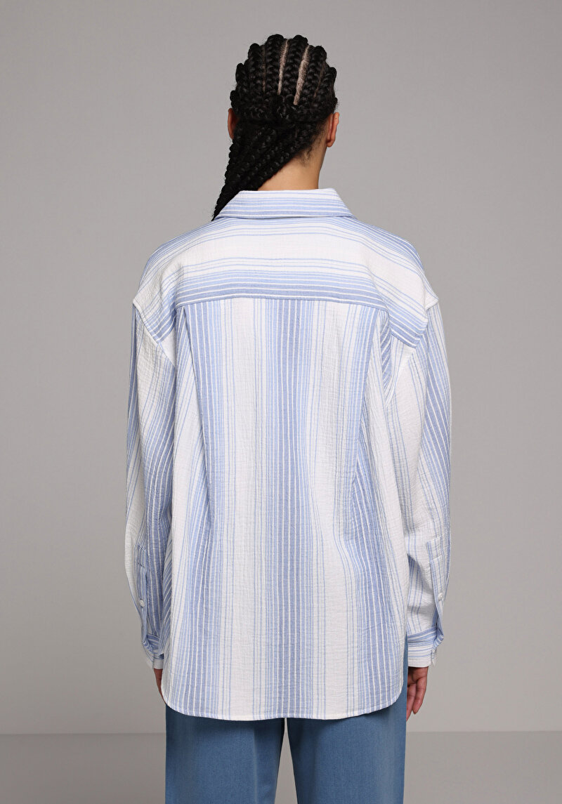 Зображення Сорочка З Довгим Рукавом Жіноча Блакитна