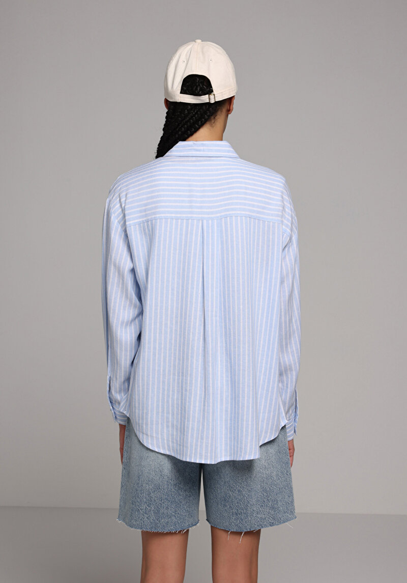 Показати інформацію про Сорочка З Довгим Рукавом Жіноча Блакитна  Cl1079513