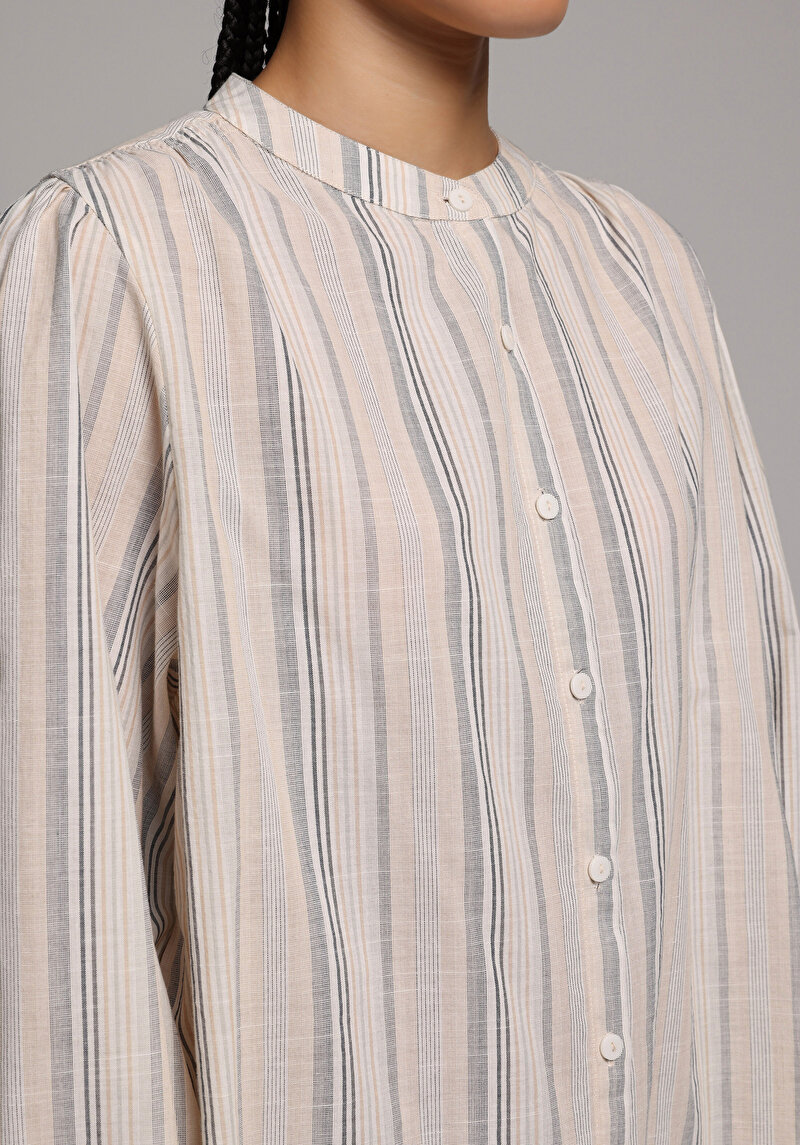 Показати інформацію про Сорочка З Довгим Рукавом Жіноча Бежева