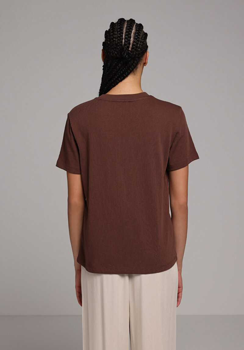 Показати інформацію про Футболка З Коротким Рукавом Жіноча Коричнева  Cl1078623