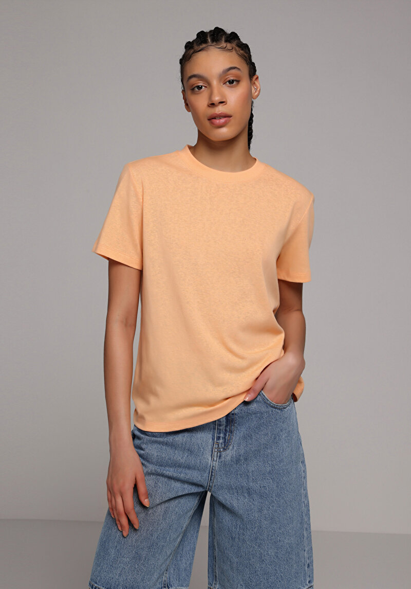 Зображення Футболка З Коротким Рукавом Жіноча Помаранчева  Cl1078623