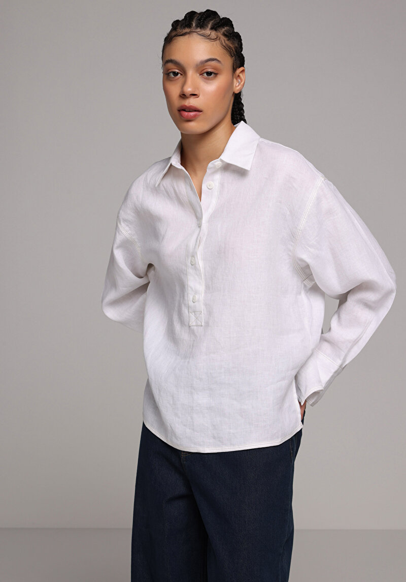 Зображення Сорочка З Довгим Рукавом Жіноча Біла