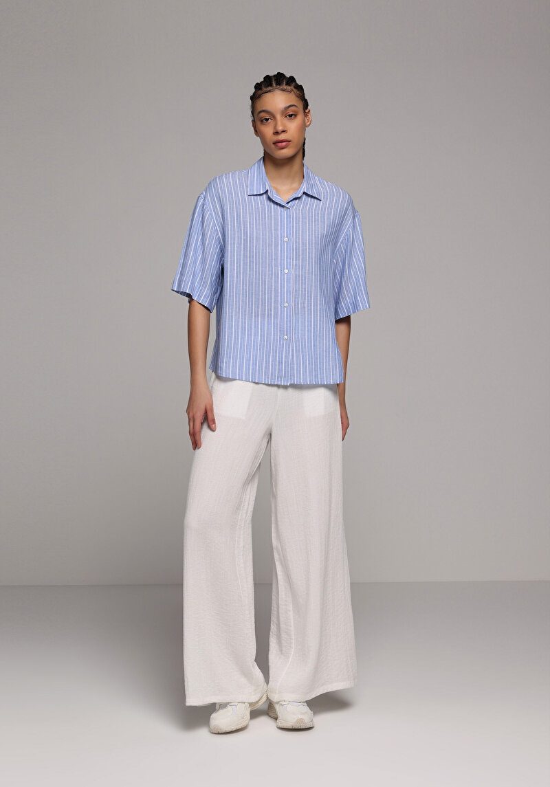 Показати інформацію про Сорочка З Коротким Рукавом Жіноча Блакитна