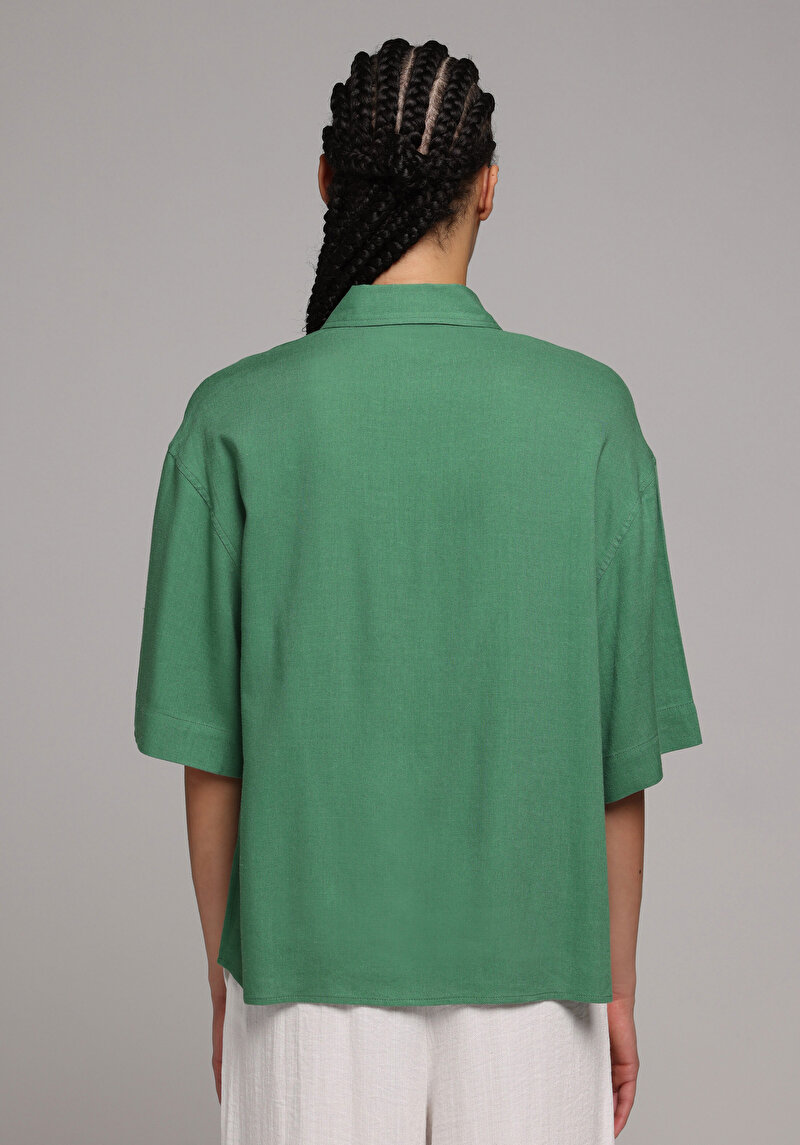 Показати інформацію про Сорочка З Коротким Рукавом Жіноча Зелена