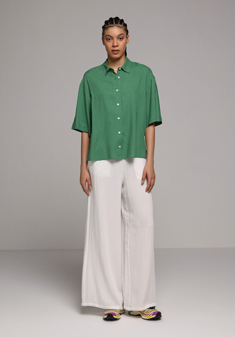 Показати інформацію про Сорочка З Коротким Рукавом Жіноча Зелена