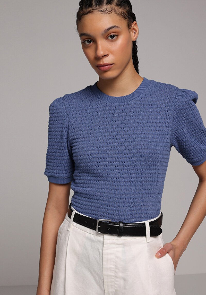 Зображення Светр Із Коротким Рукавом Жіночий Блакитний
