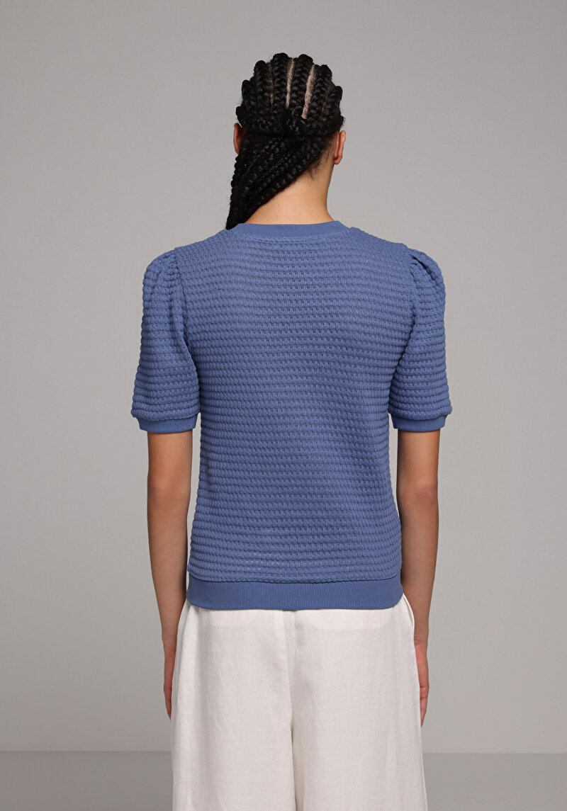 Показати інформацію про Светр Із Коротким Рукавом Жіночий Блакитний