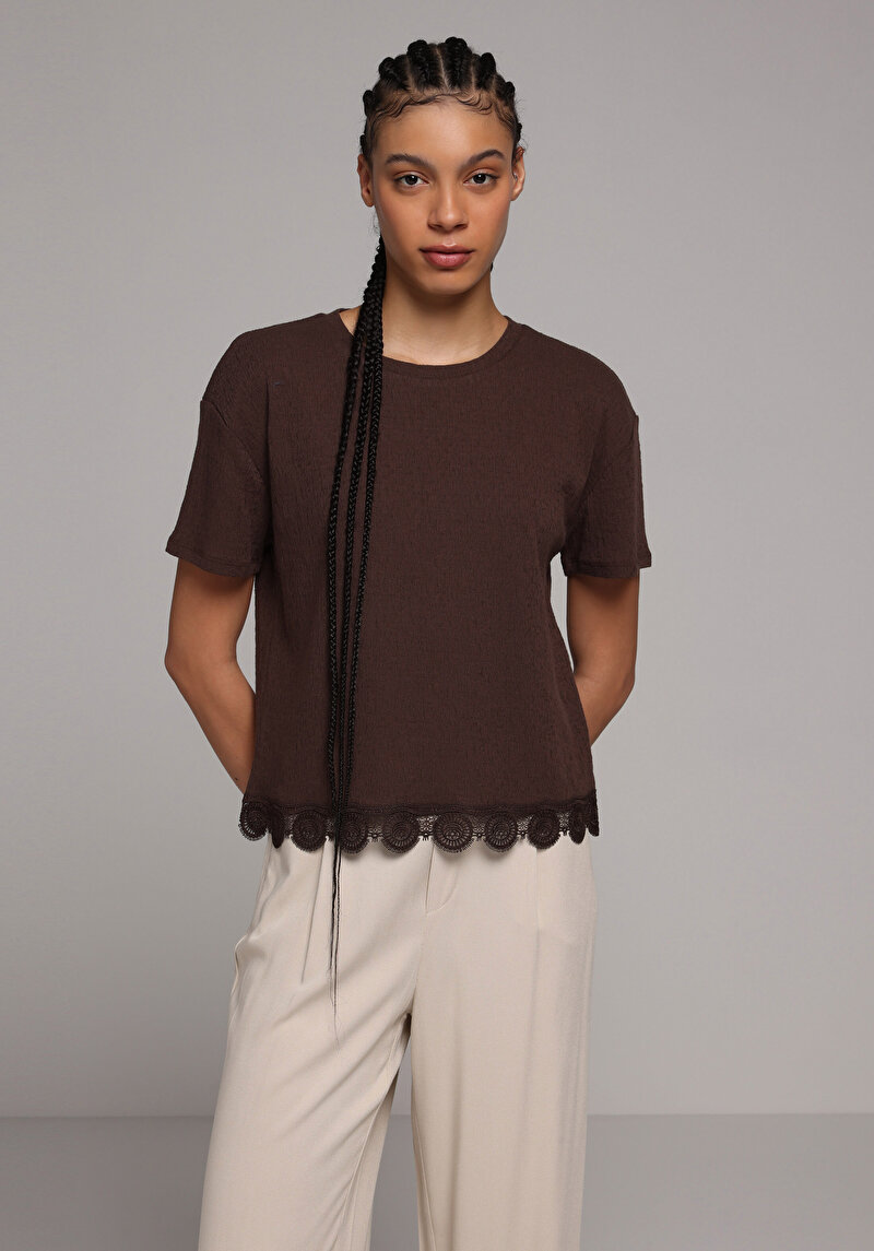 Зображення Блуза З Коротким Рукавом Жіночий Коричнева